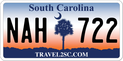 SC license plate NAH722