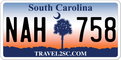 SC license plate NAH758