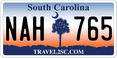 SC license plate NAH765