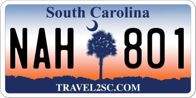 SC license plate NAH801