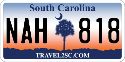 SC license plate NAH818