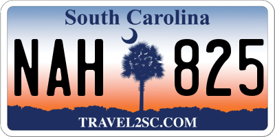 SC license plate NAH825