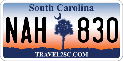 SC license plate NAH830
