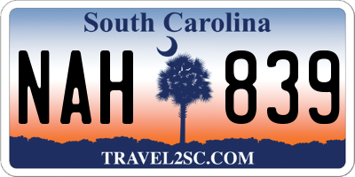 SC license plate NAH839