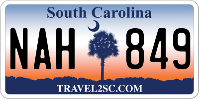 SC license plate NAH849