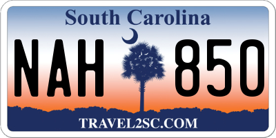 SC license plate NAH850