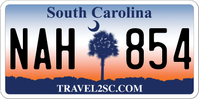 SC license plate NAH854