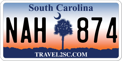 SC license plate NAH874