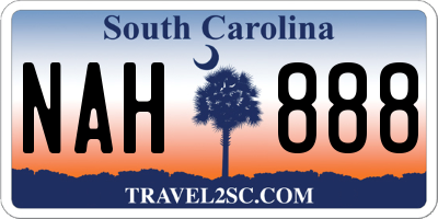 SC license plate NAH888