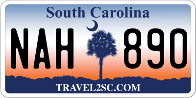 SC license plate NAH890