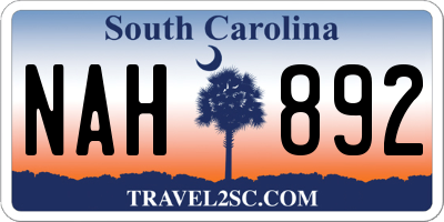 SC license plate NAH892