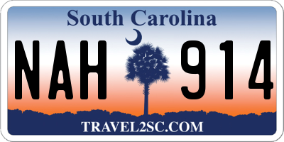 SC license plate NAH914