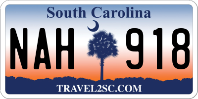 SC license plate NAH918