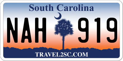 SC license plate NAH919