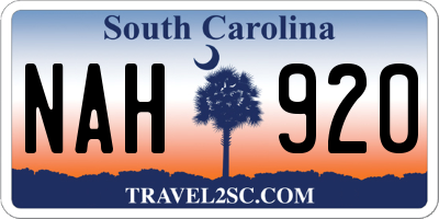 SC license plate NAH920