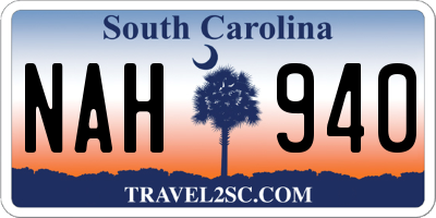 SC license plate NAH940