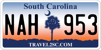 SC license plate NAH953