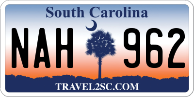 SC license plate NAH962