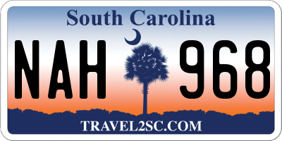 SC license plate NAH968
