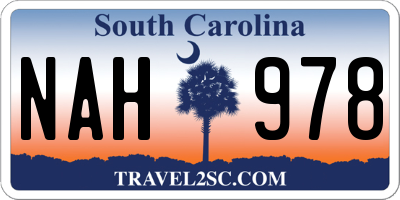 SC license plate NAH978