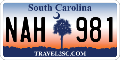 SC license plate NAH981