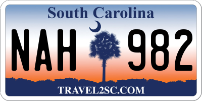 SC license plate NAH982