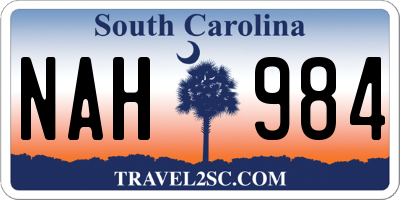SC license plate NAH984