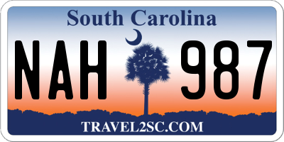 SC license plate NAH987