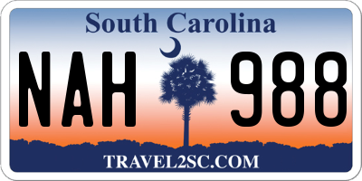SC license plate NAH988