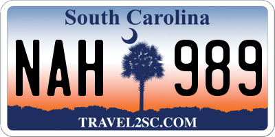 SC license plate NAH989