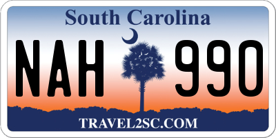 SC license plate NAH990