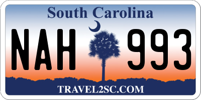 SC license plate NAH993