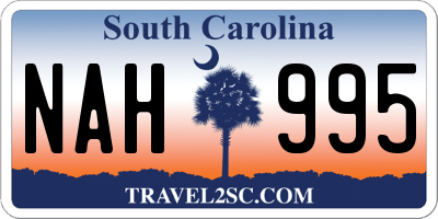 SC license plate NAH995