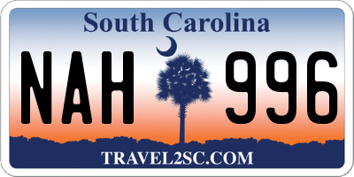 SC license plate NAH996