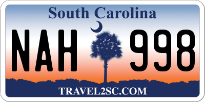 SC license plate NAH998