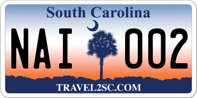 SC license plate NAI002