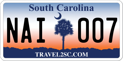 SC license plate NAI007
