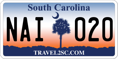 SC license plate NAI020