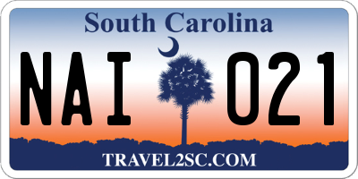 SC license plate NAI021