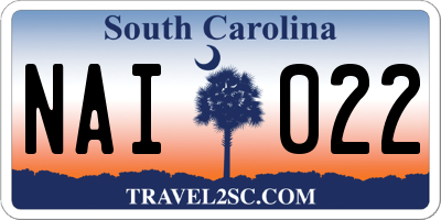 SC license plate NAI022
