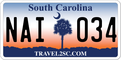 SC license plate NAI034