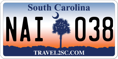 SC license plate NAI038