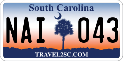 SC license plate NAI043
