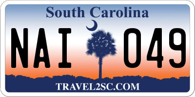 SC license plate NAI049
