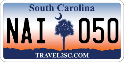 SC license plate NAI050