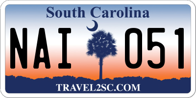 SC license plate NAI051