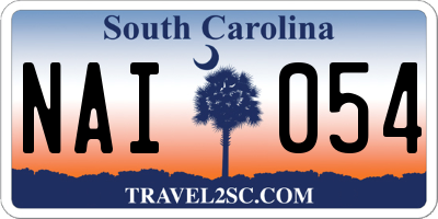 SC license plate NAI054
