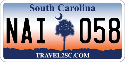 SC license plate NAI058