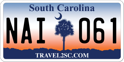 SC license plate NAI061