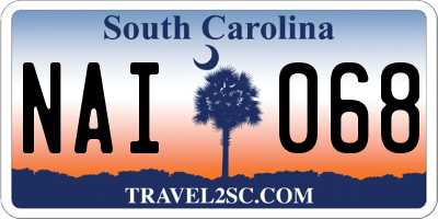 SC license plate NAI068